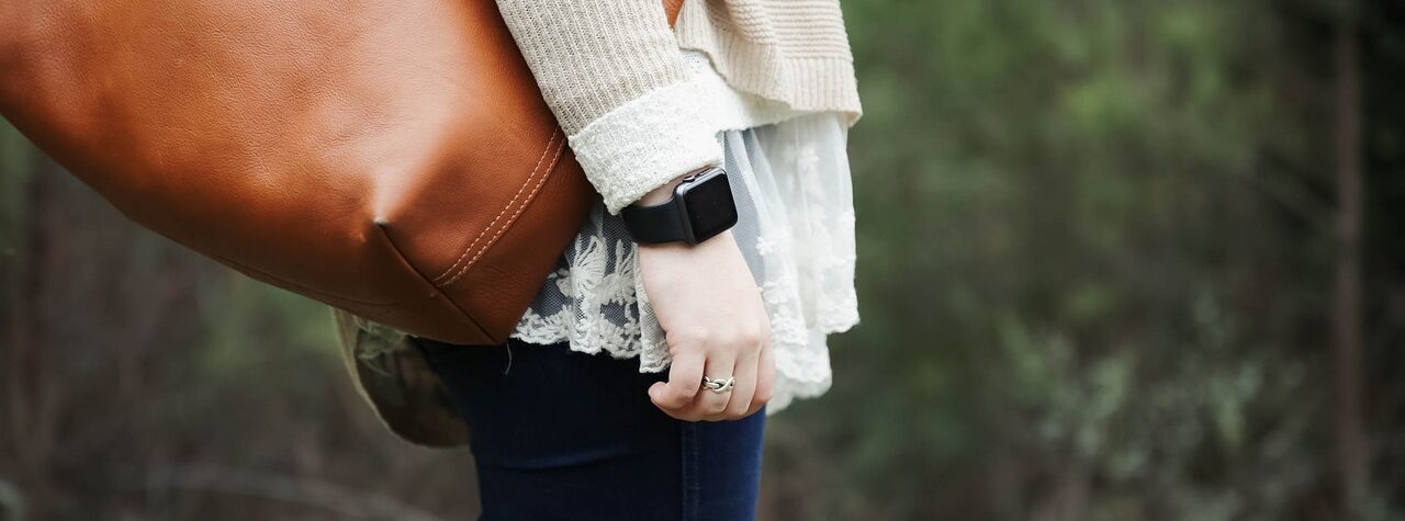 woman with hand bag